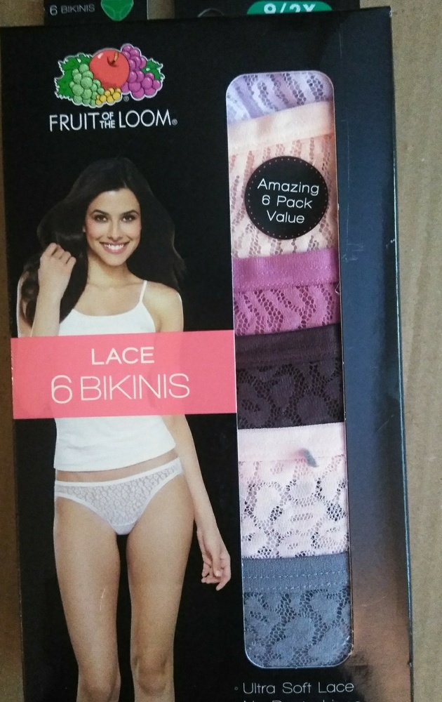 Women's 6pk of lace bikini panties sz 9 (2x)